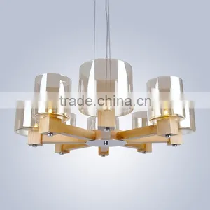 Solid Wood Suspension Lamp, Muffins Style Wood Lamp thumbnail-1