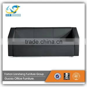 Latest Modern 1+2+3 Office Sofa With Stainless Steel Base and Wood Frame in Black Color GAS725 thumbnail-2