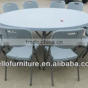 Outdoor Plastic Round Garden Table thumbnail-1