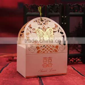 2016 New Arrival Laster Cut Favor Box/Butterfly Wedding Candy Box/ Custom Made Gift Box thumbnail-4