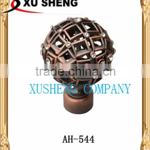 China Xusheng New Models Spherical Diamond Curtain Rods Finial 28mm thumbnail-1