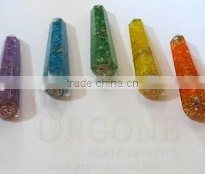 Orgone Onyx Faceted Massage Wands Chakra Set : Wholesale Orgonite Massage Wands thumbnail-1