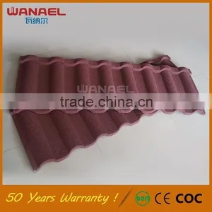Guangzhou Factory Wanael Roman Light Weight Galvanized Metal Stone Coated Roof Tile thumbnail-5