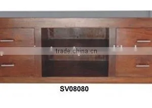 Wooden Living Room Furniture,tv Stand,entertainment Unit,sheesham Wood Furniture thumbnail-1