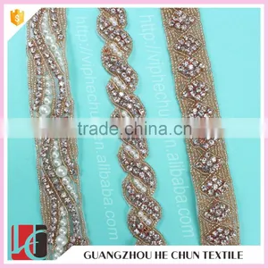 HC4625-1 Hechun Export Quality Garments Fashion HotFix Rhinestone Beaded Trim thumbnail-5