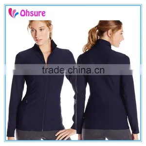 OEM Supply Womens Navy Blue Sports Wear Yoga Jacket Supplex Gym Jacket thumbnail-1