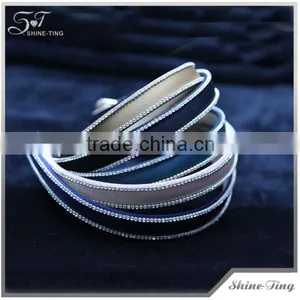 YIWU Girls' Funky Wide Head Hair Hoop,Hair Jewelry,Wide Satin Hair Hoops With Rhinestine Decorate Hairband-Headbands Supply thumbnail-1