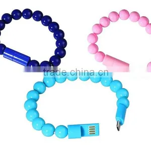 Colored Fashion High Quality Wearable Bracelet Bead Micro USB Cable for Samsung,HTC,Motorola Android Smartphones thumbnail-1