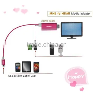 2015 Newest Design 1080P MHL Micro USB to HDTV Adapter Cable Lead for Andriod Mobile Phone thumbnail-2