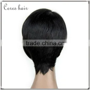 Three Tones Fashional Short Human Hair Wig British Hair Wigs for Yong Women thumbnail-4