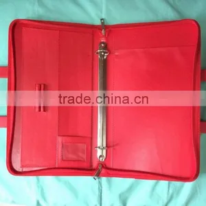 2016 Multi Functional Soft A4 Magnetism Leather Portfolio With Ring Binders and Retractable Handle thumbnail-4