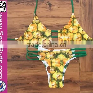Hot Popular 2pcs Pineapple Sexy Mature Brazilian Bikini thumbnail-2