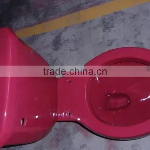 Porcelain Light Sky Blue Two Piece Toilet in China thumbnail-3