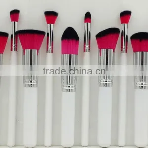 10Pcs Posh Brush Set White Wooden Handle Brush For Makeup thumbnail-1