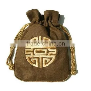 Small Drawstring Canvas Jewelry Pouch Bag thumbnail-4