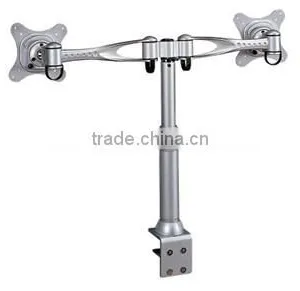 High Quality Swing Adjustable Double Monitor Arms Lcd Bracket Supplier thumbnail-1
