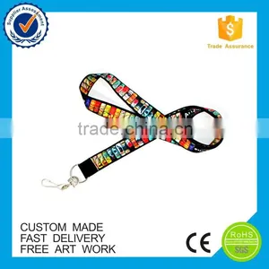 Custom Promotion Good Price Polyester Lanyard Strap Keychain thumbnail-6