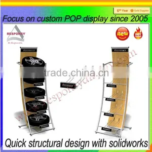 Tire Merchandising Point of Sale Car Wheel Display Rack Floor thumbnail-1
