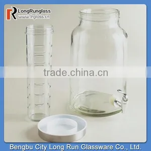 LongRun 1.5gal Glass Infuser Dispenser With Metal Lid Hand Made Glassware With OEM Design thumbnail-1