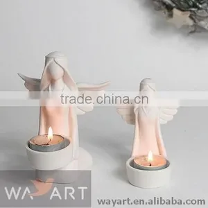 White Ceramic Angel Tealight Candle Holder thumbnail-1