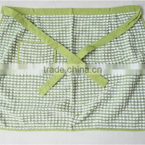 Pigment Printing Blue Waist Kitchen Apron Roll Cotton With Pocket thumbnail-4