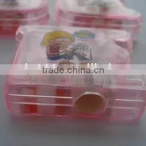 Custom Cartoon Letter Shaped Pencil Sharpener With Pencil Football Eraser thumbnail-4