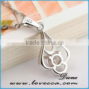 Jewelry Fashion Women Larger Silver Heart Necklace thumbnail-2