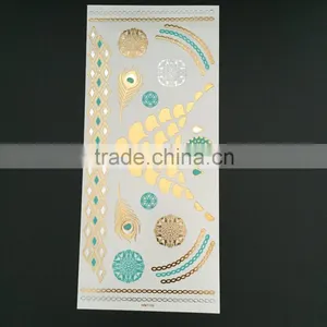 WMT-106 Bracelet & Necklace Design Temporary Flash Foil Tattoo Sticker thumbnail-1