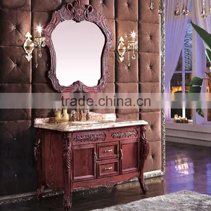 WTS3044 49 Inch American Style Antique Bathroom Cabinet Floor Standing Solid Carved Sink Bathroom Vanity Cabinets Combinatio thumbnail-4