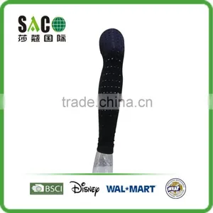 Fashion Black Thwartwise Hollow Pattern Nylon Women Leggings thumbnail-2