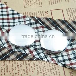33mm Silver Plated Brass Round Blank Photo Locket Pendant Charm DIY Jewelry Supplies 1112003 thumbnail-1