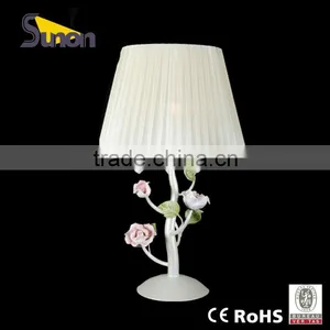 Country Style Pink Ceramic Flower for Home Goods Table Lamps and Desk Lamp thumbnail-1