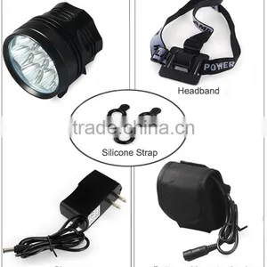 7 LED Rechargble Cycling Front Light 3 Modes 10500lm Headlamp With Lithium Battery Pack - US/EU Plug Camping Bike Accessories thumbnail-6