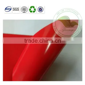 Red Heavy Duty Polyester PVC Tarpaulin For Truck Curtain thumbnail-1