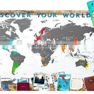 Scrape Map World Map Personalized Scrape off XL Size Unique and Large World Map Poster With a Layer AMA-16 thumbnail-1