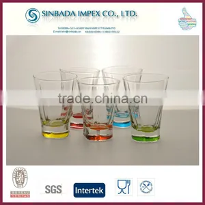 SGS Inspection Wholesale Bottom Colored Wine Shot Glass thumbnail-1