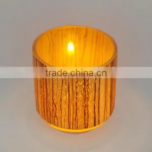 Creative Christmas Wood Grain Design Glass Candle Container Candle Glass Jar thumbnail-2