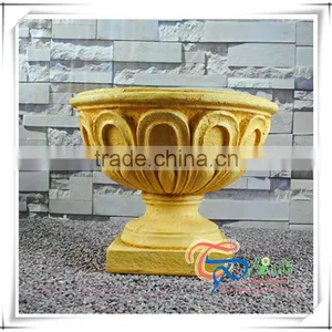 Fiberglass Outdoor Fluted Imitate Natural Stone Planters thumbnail-1