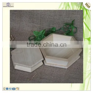 Individual Hexagon Wood Storage Picnic Tray Hamper thumbnail-2