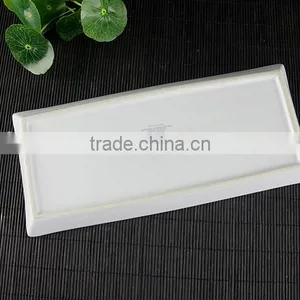 Hotel Rectangle Embossing White Ceramic Plate and Tray thumbnail-6