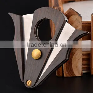 Black Walnut Wood Cigar Cutter thumbnail-2