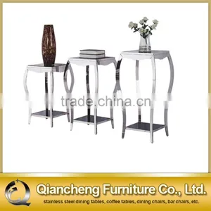 Two Layer Flower Stand Black Glass Table for Flower Pot thumbnail-1