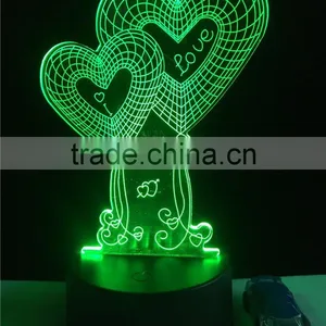 2017 Wholesale Valentine's Gift Romantic Led Night Light 3d Night Lights Lamp Holiday Light thumbnail-2