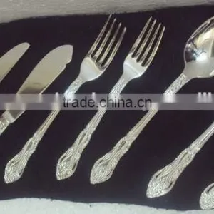 Silver Plated Brass Embossed Cutlery Set, Novelty Cutlery Set, Elegant Cutlery Set, Fancy Cutlery Set, Catering Supplies thumbnail-4