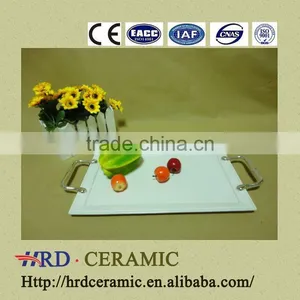 Hotel Stock Ceramic Oval Plate With Two Handles thumbnail-1