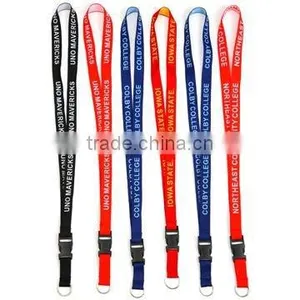1C Silk Printing Lanyard With Plastic Buckle and Metal Ring thumbnail-1