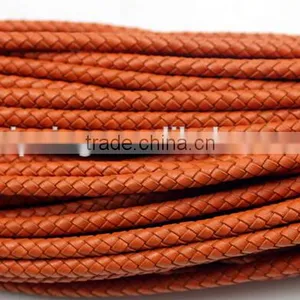 3mm 4mm 5mm Genuine Round Braided Leather Cord For Jewelry, Colored Leather Cord thumbnail-1