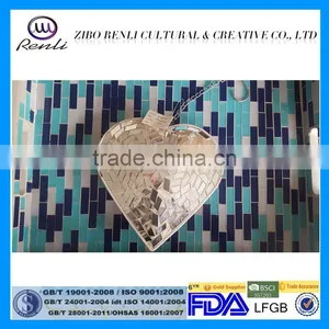 Customized Glass Hanging Silver Mirrored Mosaic Heart thumbnail-1