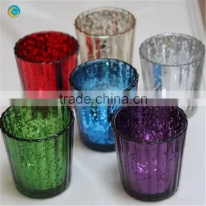 Tinted COLORED MERCURY GLASS Votive Candle Holders thumbnail-1