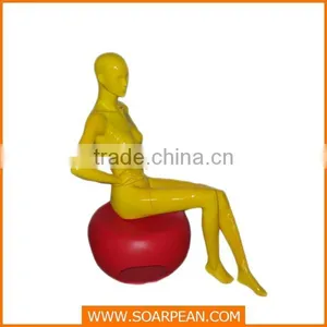 Fashion Fiberglass Yellow Lifelike Female Mannequin thumbnail-1